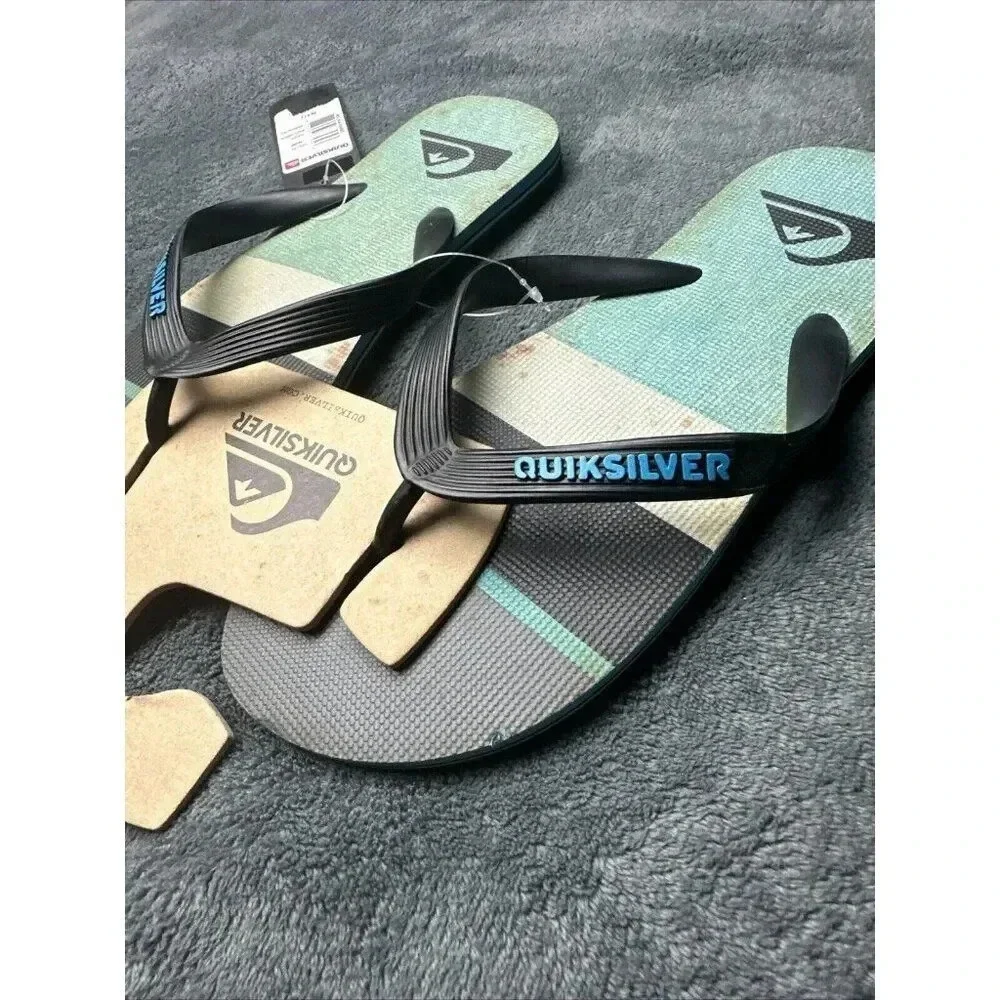 Quiksilver Men’s Molokai Sunset Flip Flop Black Sandals Size 8